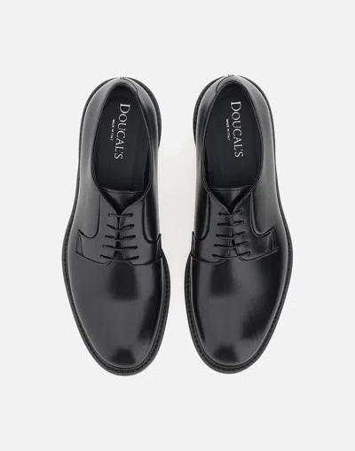 Doucal's Triumph Blue Leather Lace Up Shoes