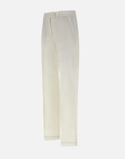 Eleventy White Cotton Lycra Stretch Trousers