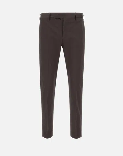Pt Torino Cotton Trousers With Front And Back Pockets