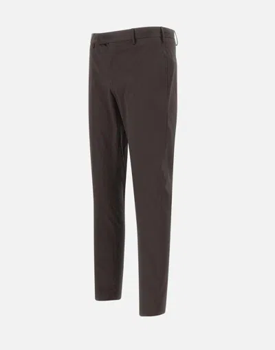 Pt Torino Cotton Trousers With Front And Back Pockets