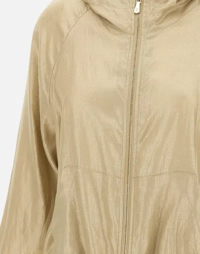 Eleventy Linen Jacket With Hood And Zip