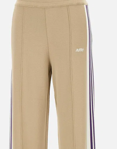 Autry Wide Leg High Waist Sweatpants With Side Stripe