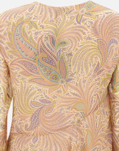 Etro Multicolour Silk Blouse With Ruffles
