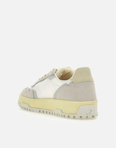 Autry Wildpace Low Sneakers In White Mesh And Suede