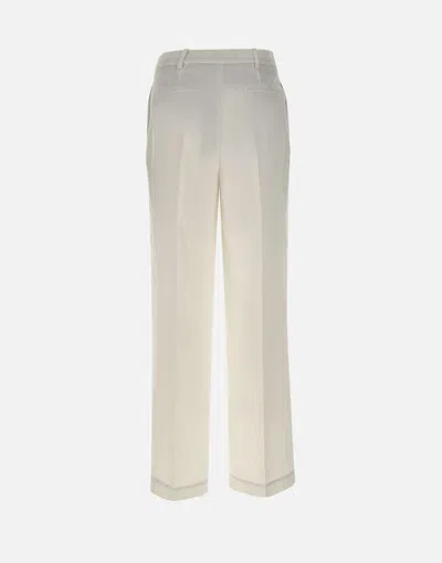Eleventy White Cotton Lycra Stretch Trousers