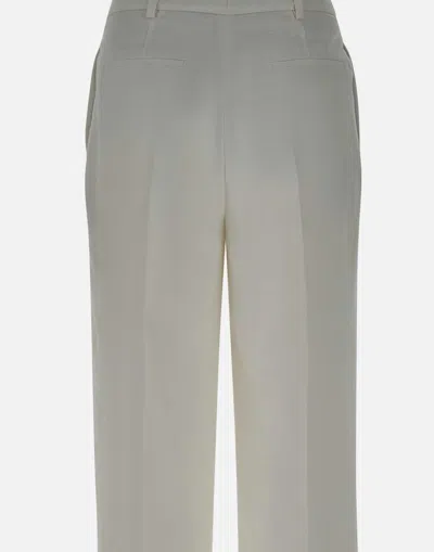 Eleventy White Cotton Lycra Stretch Trousers