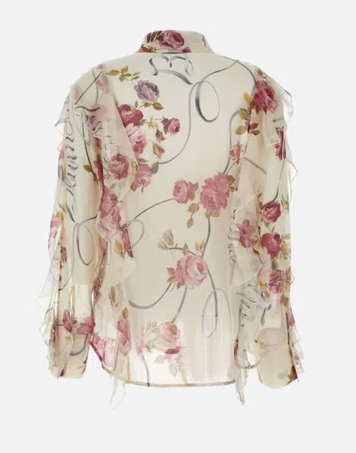 Blumarine Women Floral Silk Chiffon Shirt