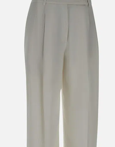 Eleventy White Cotton Lycra Stretch Trousers