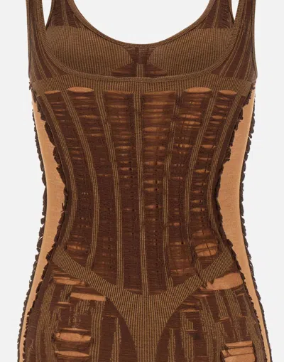 Diesel Brown M-calimera-short Minidress In Brown