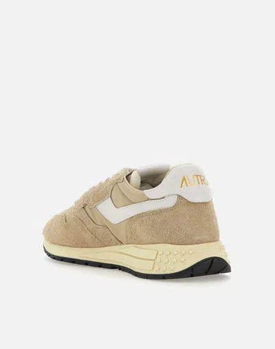 Autry Low-top Sneakers In Light Beige Nylon And Suede In Multi