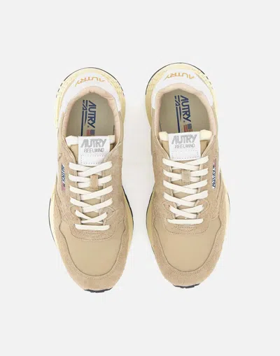 Autry Low-top Sneakers In Light Beige Nylon And Suede In Multi