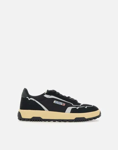 Autry Wildpace Nubuck And Rubber-trimmed Suede And Mesh Sneakers In Black