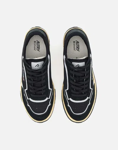 Autry Wildpace Nubuck And Rubber-trimmed Suede And Mesh Sneakers In Black