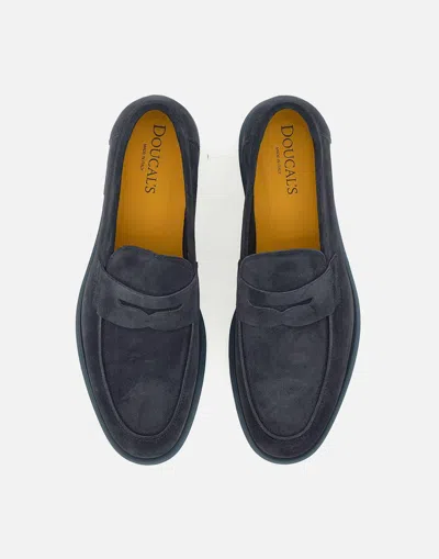 Doucal's 'standford' Black Slip-on Loafers In Black