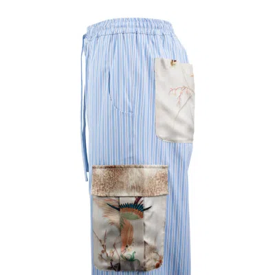 Pierre-louis Mascia Cotton Silk Blend Patchwork Pants