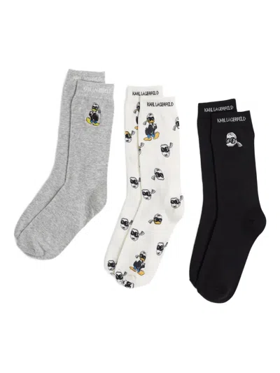 X DISNEY 大面积印花针织袜（三件装）