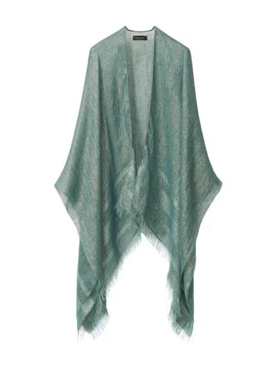Fabiana Filippi Green Viscose Shawl In Green