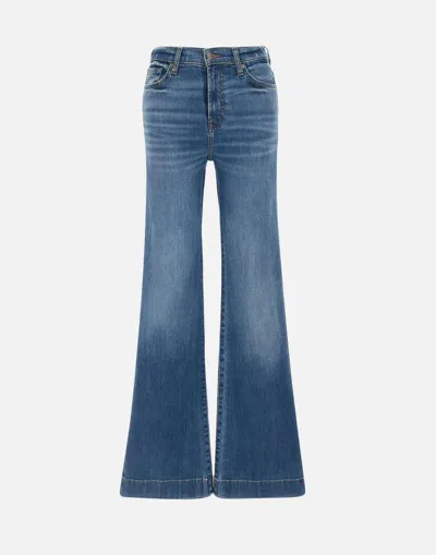 7 For All Mankind Wide-leg High-waist Jeans With Vintage Fading