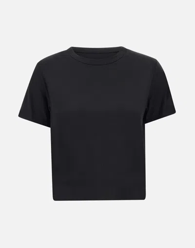 Kaos Black Viscose Blend Crop T Shirt
