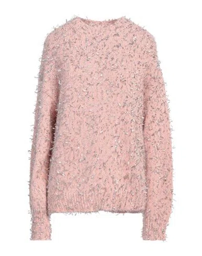 Msgm Woman Sweater Pink Size M Polyamide, Mohair Wool, Alpaca Wool, Metallic Fiber