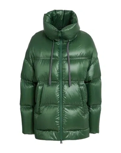 Herno Globe Nylon Down Jacket With Drawstringed Waist In Green
