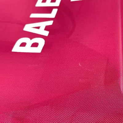 Pre-owned Balenciaga Pink White Polyester Leather Shoulder Bag Tote Bag ()