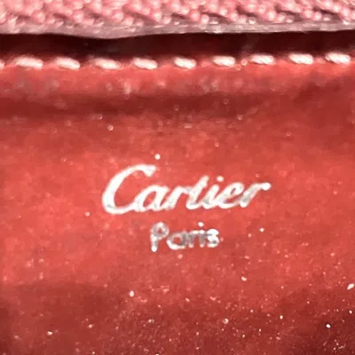 Pre-owned Cartier Happy Birthday Bordeaux Leather Coin Purse/coin Case ()