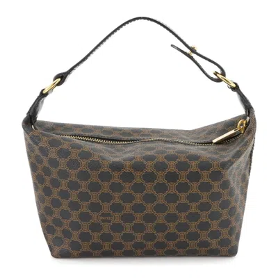 Pre-owned Celine Black Brown Leather Pvc Handbag Vanity Bag ()
