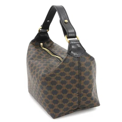 Pre-owned Celine Black Brown Leather Pvc Handbag Vanity Bag ()