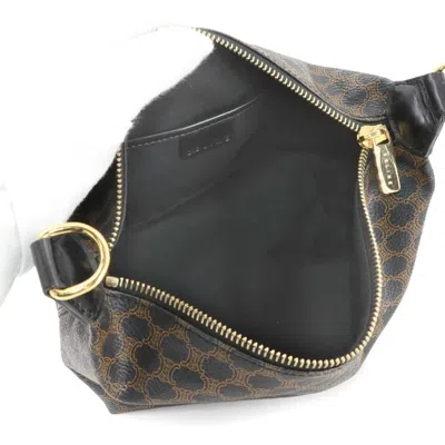 Pre-owned Celine Black Brown Leather Pvc Handbag Vanity Bag ()