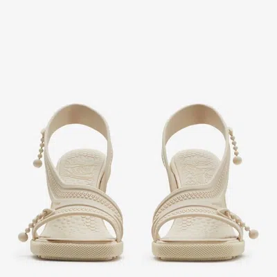 Burberry Decorative Zip-detailing Strappy Sandals In Neutral