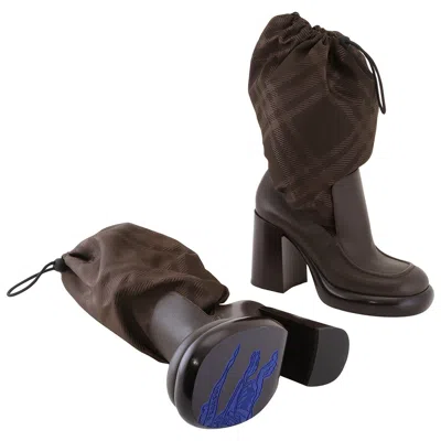 Burberry Leather And Nylon Blend Wedge Boots