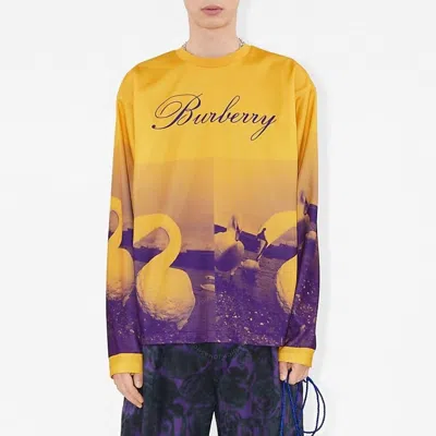 Burberry Swan Print Long-sleeve Football T-shirt