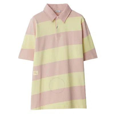 Burberry Embroidered Cotton Polo Shirt In Pink
