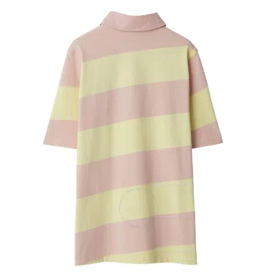 Burberry Embroidered Cotton Polo Shirt In Pink