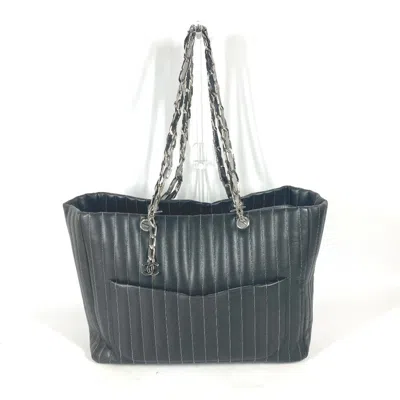 Pre-owned Chanel Black Leather Shoulder Bag Tote Bag ()