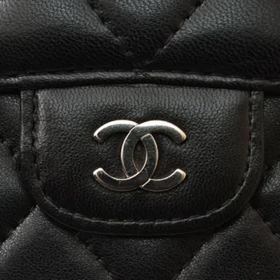 Pre-owned Chanel Black Leather Wallet (tri-fold) ()