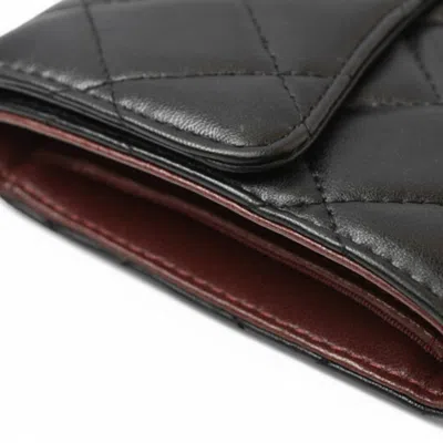 Pre-owned Chanel Black Leather Wallet (tri-fold) ()