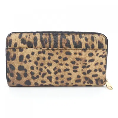 Pre-owned Dolce & Gabbana Beige Black Long Wallet (bi-fold) ()