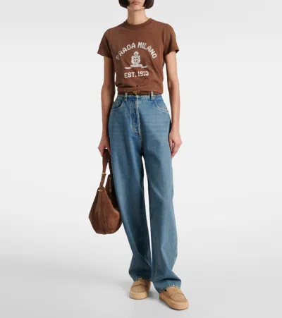 Prada Suede And Crochet Slip-on In Sand