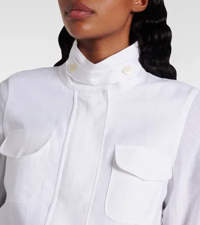 Loro Piana Collared Front-pockets Jacket In White