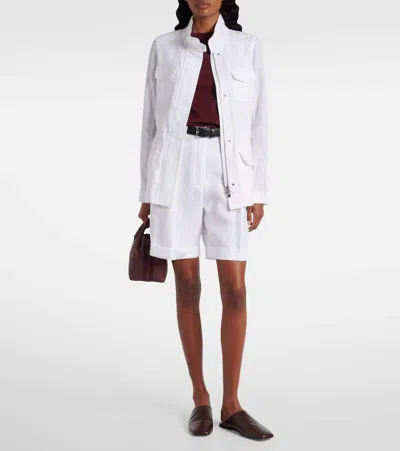 Loro Piana Collared Front-pockets Jacket In White