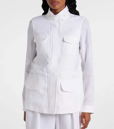 Loro Piana Collared Front-pockets Jacket In White