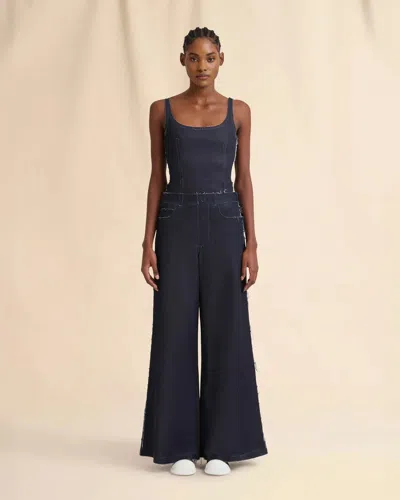 Marni Wide Leg Cotton Jeans With Raw Finish