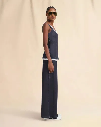 Marni Wide Leg Cotton Jeans With Raw Finish