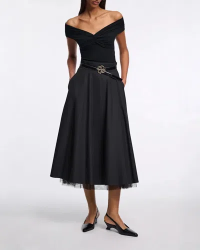 Dorothee Schumacher Lightweight Cotton Skirt With Tulle Underskirt