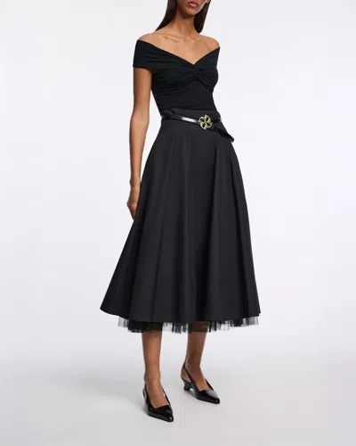 Dorothee Schumacher Lightweight Cotton Skirt With Tulle Underskirt