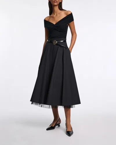 Dorothee Schumacher Lightweight Cotton Skirt With Tulle Underskirt