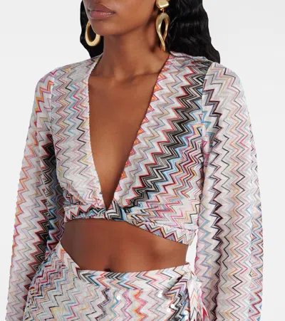 Missoni Zigzag Cropped Blouse In Multi