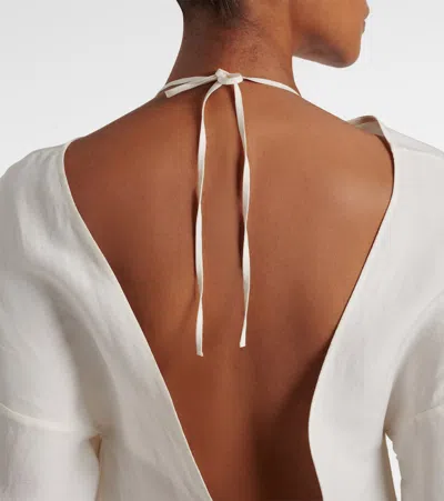 The Row Mia Open-back Silk Maxi Dress In White